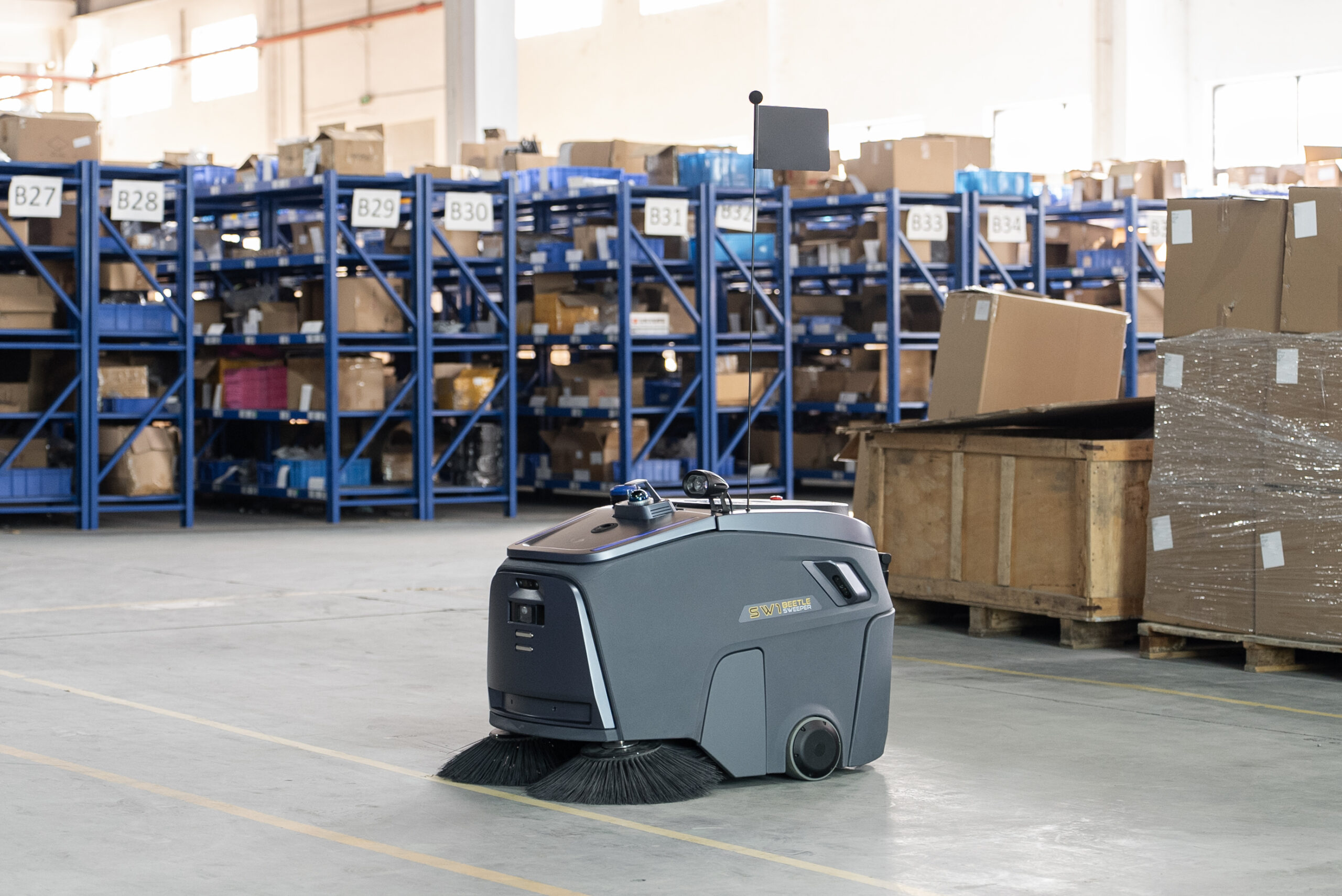 industrial floor cleaning robot, robot floor sweeper, robotic floor sweeper, industrial robot sweeper,