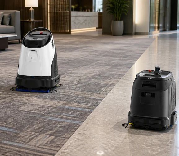 One Machine or Two? Cleaning Robots for Mixed-Floor Buildings